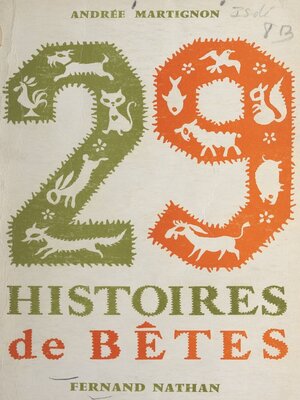cover image of 29 histoires de bêtes